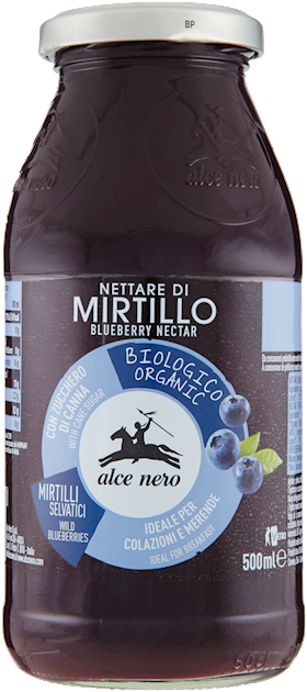 Nettare di Mirtillo Bio Alce Nero – Succo Biologico 100% Italiano 500 ml - 6 pz.