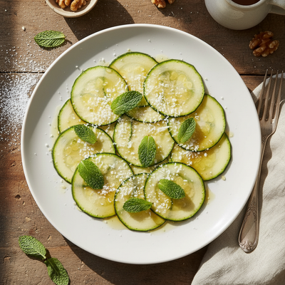 Carpaccio di Zucchine con Ricotta Salata e Menta