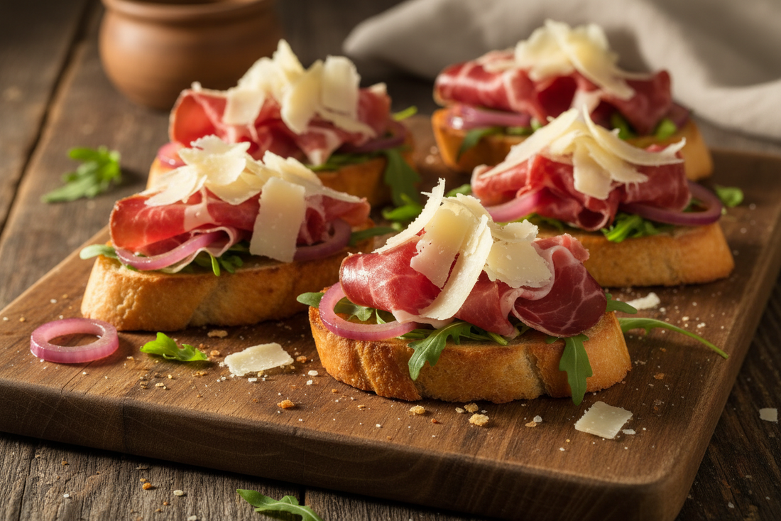 Crostini con Capocollo Calabrese e Cipolla Rossa di Tropea