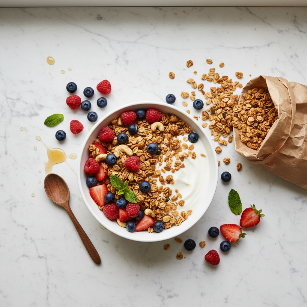 Granola Artigianale con Yogurt e Frutti di Bosco