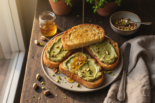 Jurmanu-Brot mit Pistaziencreme und kalabrischem Honig