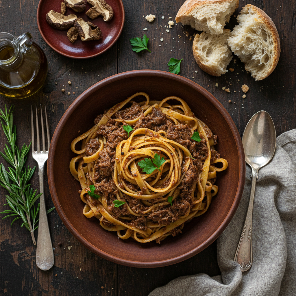 Tagliatelle al Ragù di Cinghiale