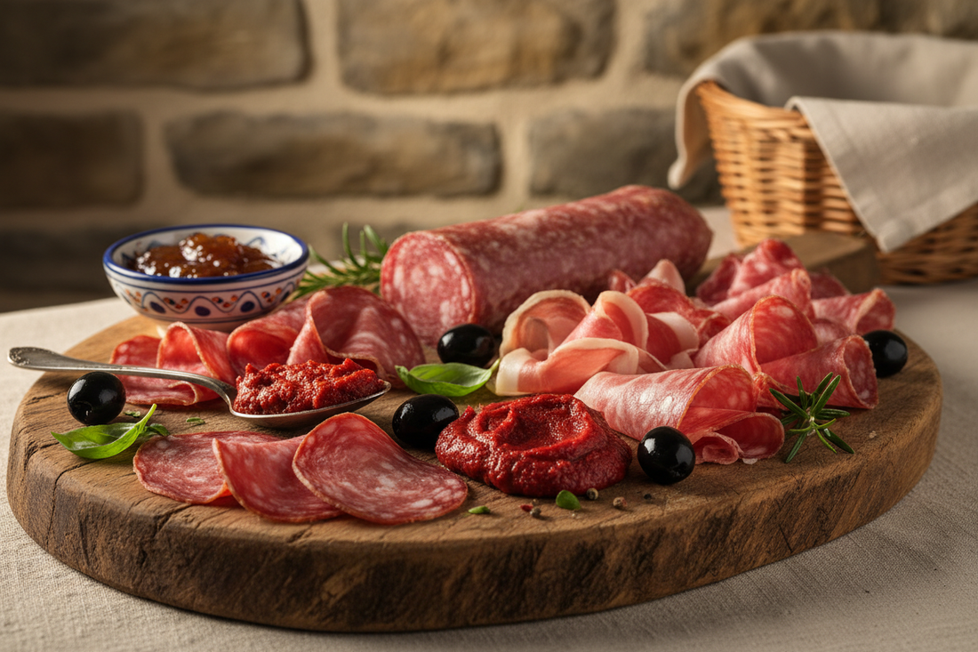 Tagliere di Salumi Calabresi con Olive Nere Monacali