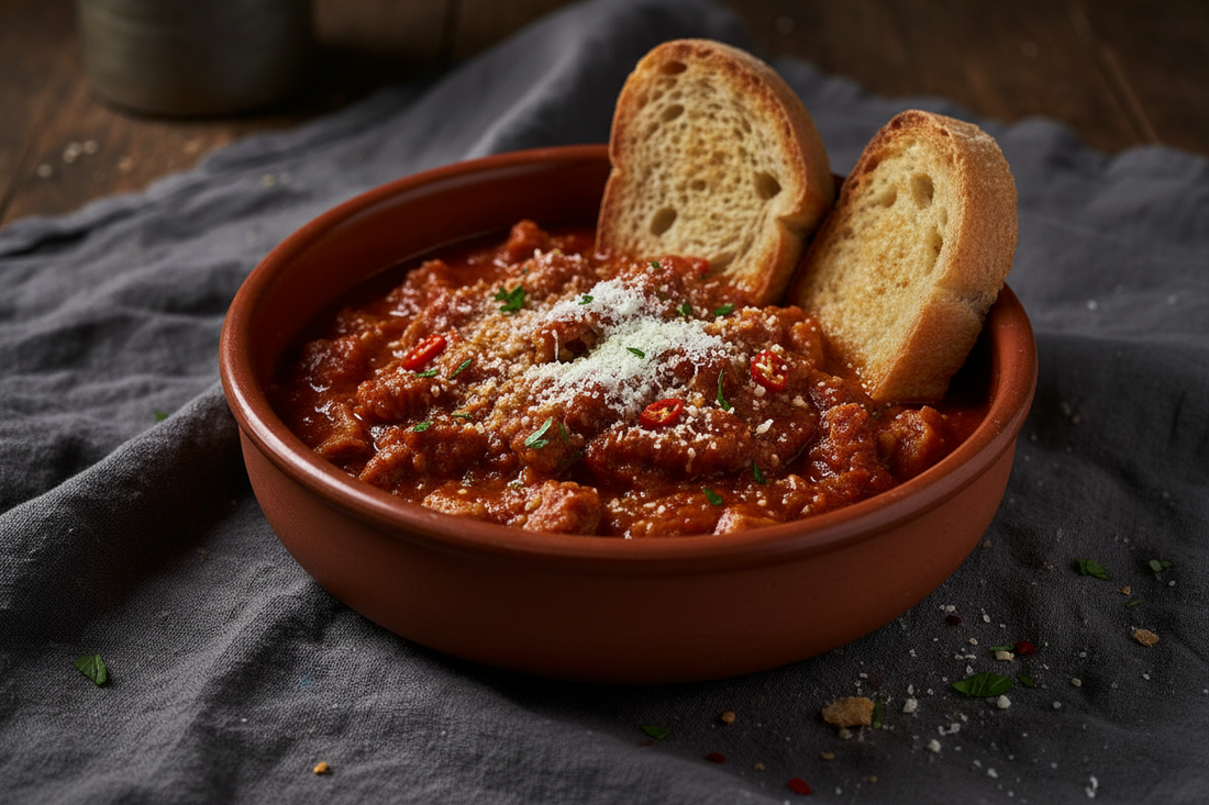 Tripes à la Calabraise avec Pain Rustique et Pecorino