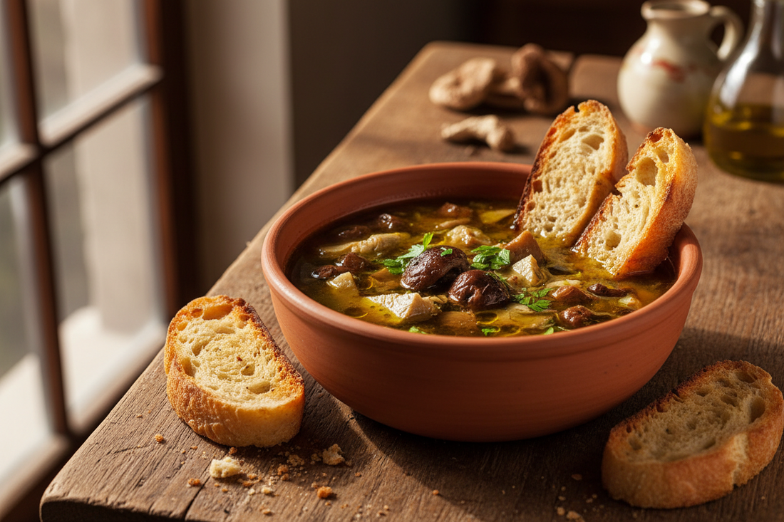 Zuppa di Carciofi Calabresi e Funghi Porcini