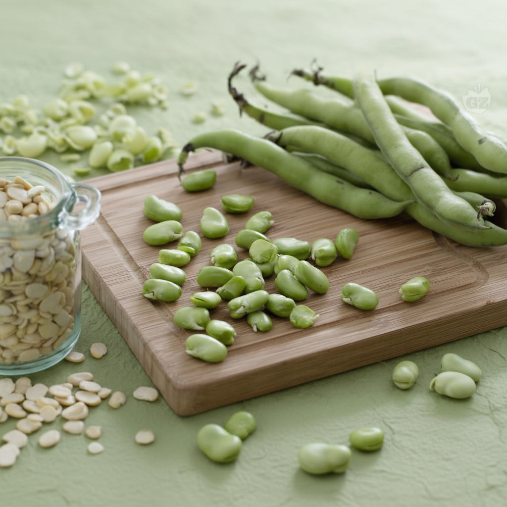 Fresh peeled broad beans
