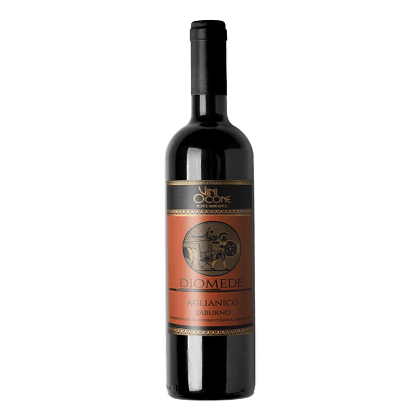 Diomede Aglianico del Taburno Magnum red wine bottle, 1.5L, showcasing rich ruby color and 13.5% alcohol content.