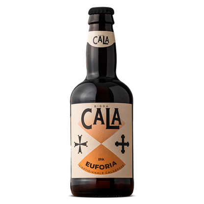 Birra Artigianale Calabrese Euforia, bottiglia da 33 cl, birra IPA calabrese, vino in vetro dalla Calabria.
