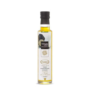 Olio extravergine biologico al tartufo nero di Kalabrien in bottiglia da 25 cl, ideale per insalate e piatti prelibati.
