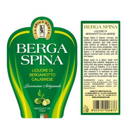 Liquore al Bergamotto BERGA SPINA in bottiglia da 70 cl, prodotto tradizionale calabrese