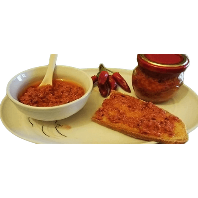 Piccantino Artisan Calabrian style and olive oil glass jar 200 gr.